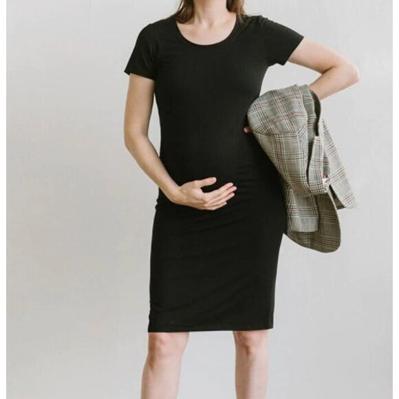 STORQ womens black casual lounge On Repeat T-Shirt Maternity Dress size 5 XL - Picture 1 of 8